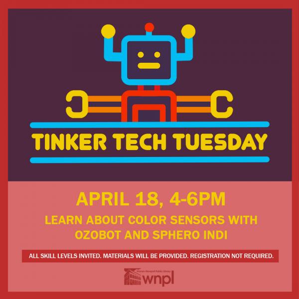 Image for event: Tinker Tech Tuesday-Color Sensors with Ozobot &amp; Sphero indi
